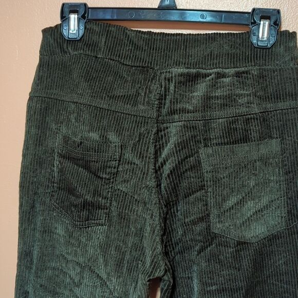 Venti6 Corduroy Stretch Deep Olive Green Drawstring Pockets Slim Pants XS - Picture 7 of 10